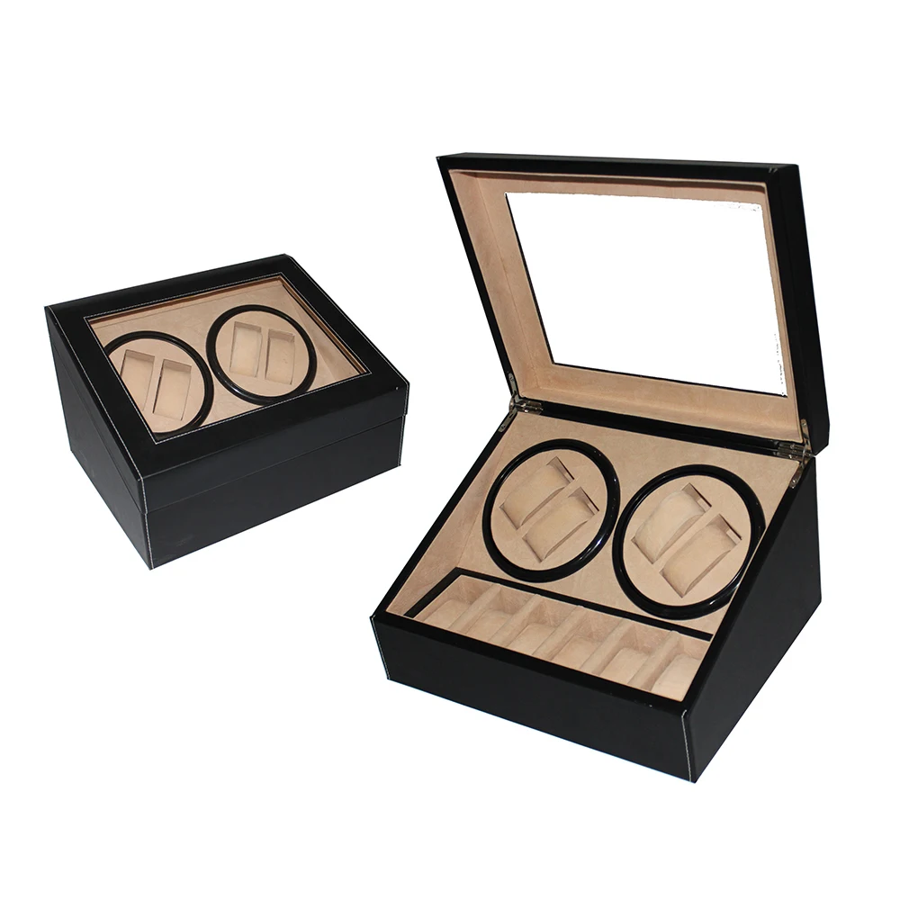 

Custom design 4+6 Pu leather Clear Automatic Watch Winder
