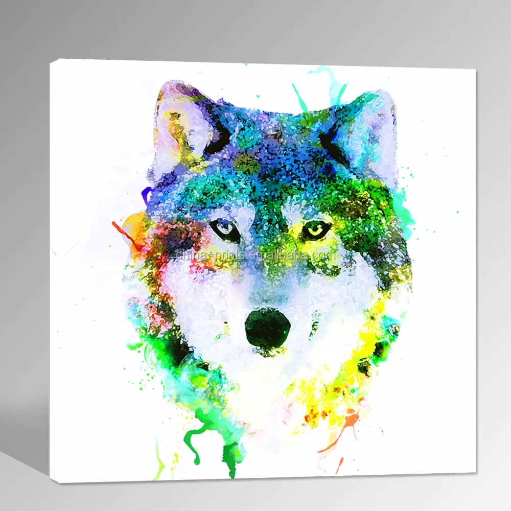 Art print POSTER Canvas Watercolor Wolf