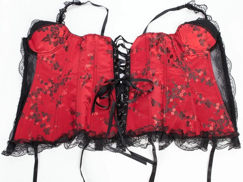 Corzzet Factory Wholesale Red Satinandlace Corset Sexy Lingerie Nightwear Buy Lace Sexy Satin