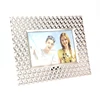 double heart love silver plated metal photo frame