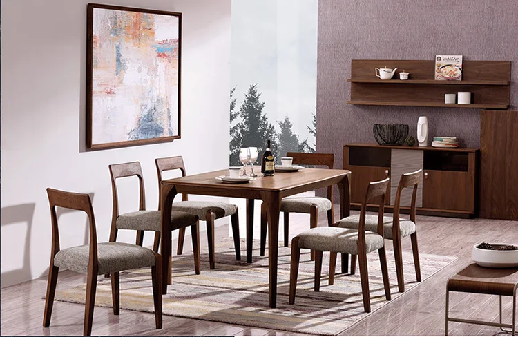 Square dinner set modern chair wood dining table dining room sets