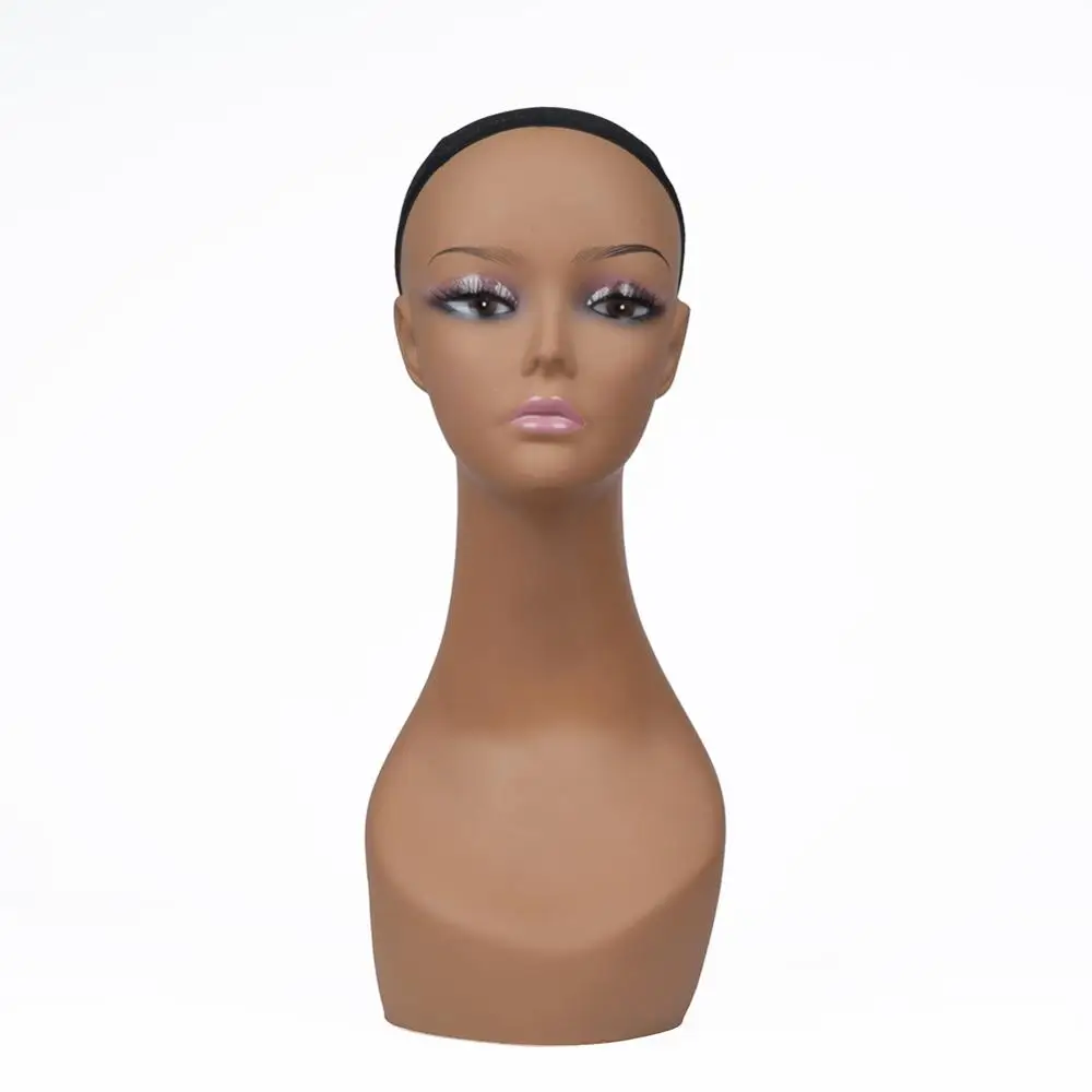 

2018 Cheap Sell Tan Female Realistic Plastic Silicone Mannequin Head for Wig Display Styling Making