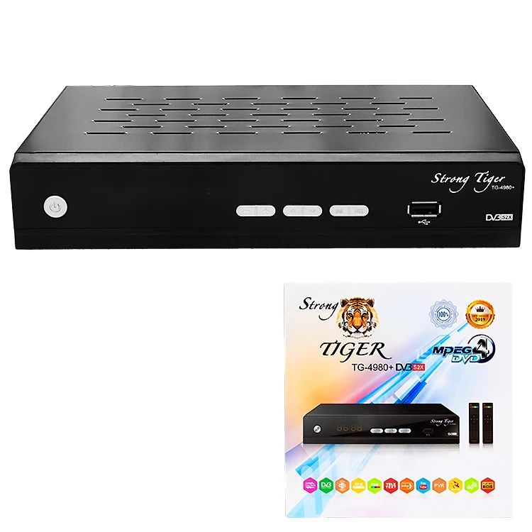 

STRONG TIGER DVB S DVB-S2 with IPTV CCCAM IKS TSHARE PIXEL Decoder, Black