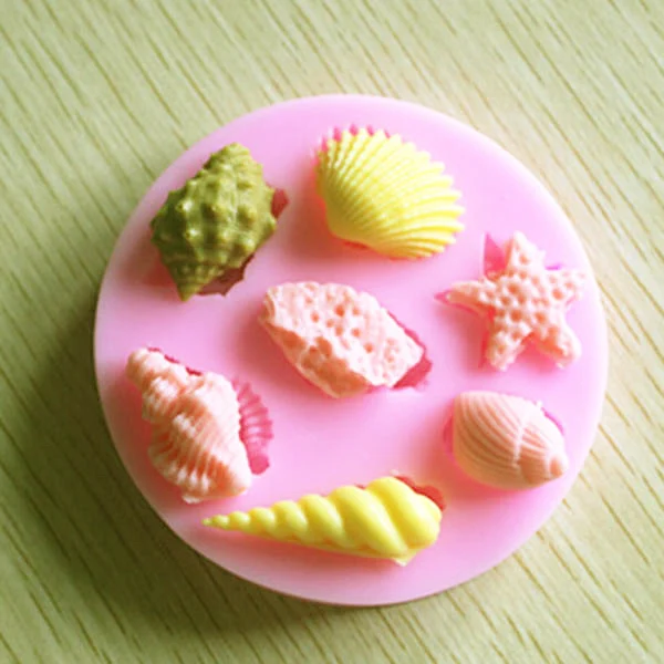 

Silicone Moulds Seashell Conch Shape Cake Mold Silicone cookie Mold Fondant handmade Candy decoration Tools, Random