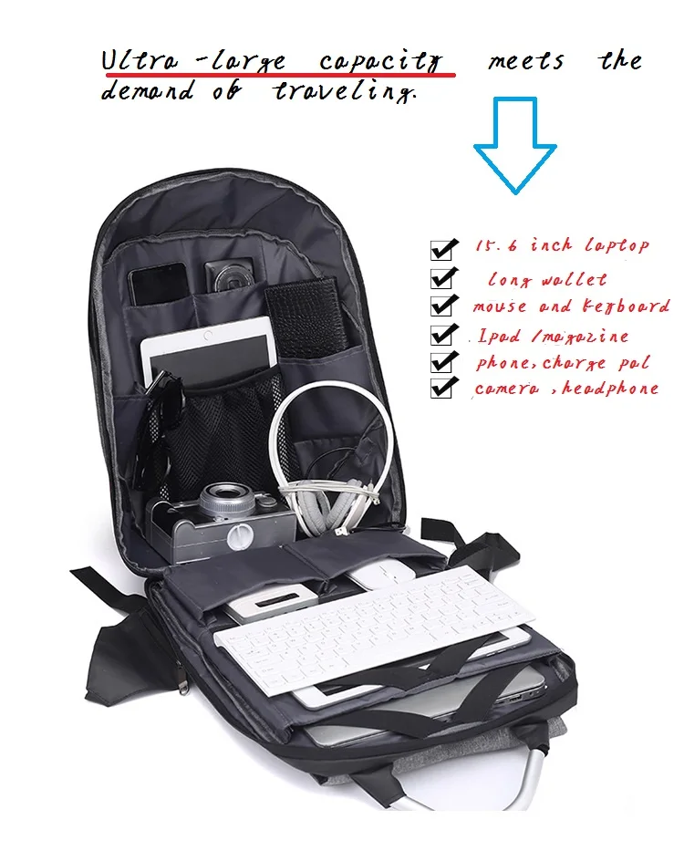 Outdoor Safety Large Capacity Travel Bags Antitheft Backpack_back Pack Bag With Usb Port Buy