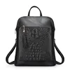 2019 Newest Jing Pin Crocodile Leather Bag Woman Black Backpacks