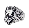 Best selling fashion high quality custom made stainless steel ring cool wolf head ring