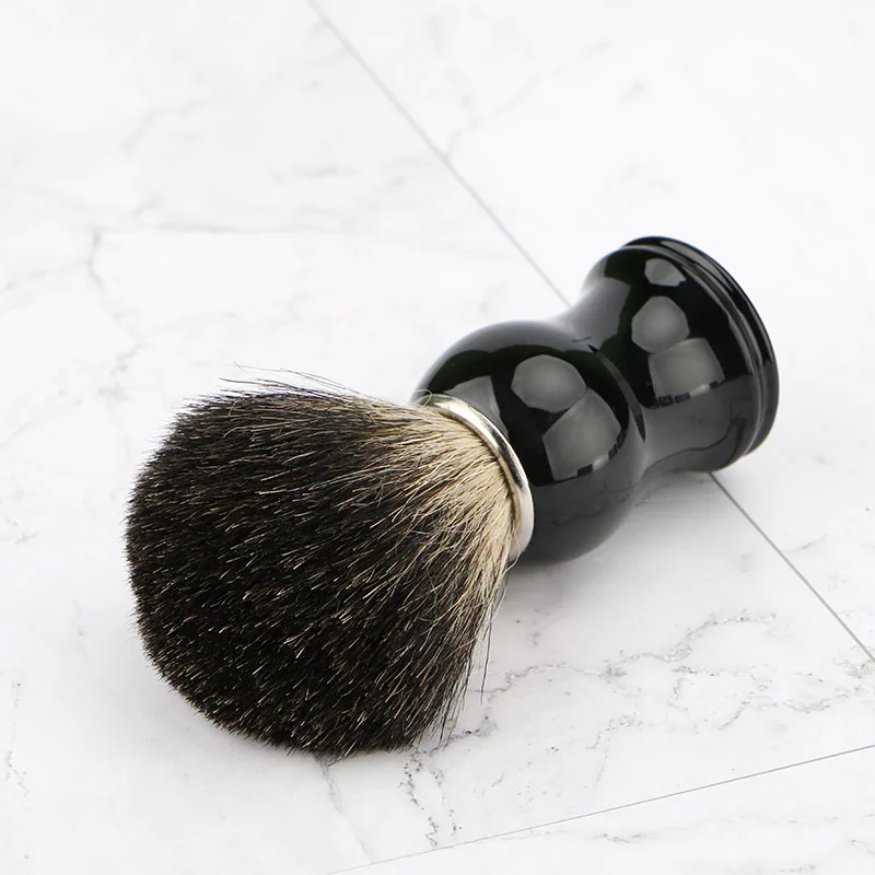 

Black ABS plastic handle black badger hair shaving brush, Black handle