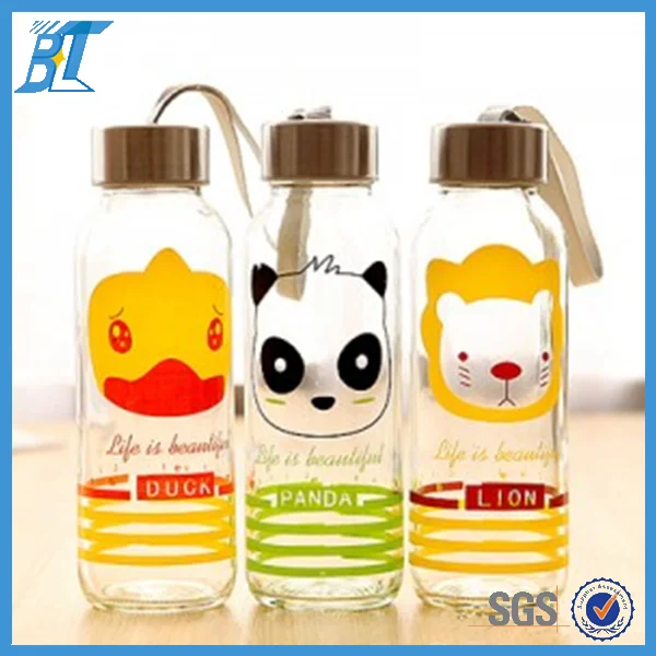 Wholesale Customized Clear Round Glass Water Sport Bottle 150ml 300ml