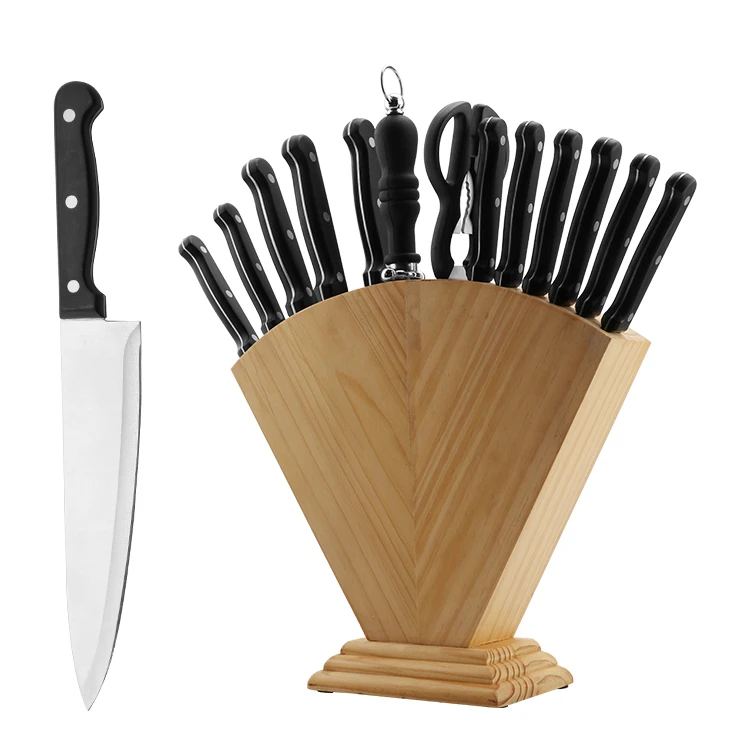 

Wholesale 14-Piece Stainless steel Knife Set with Wooden Block for Kitchen Best Gift