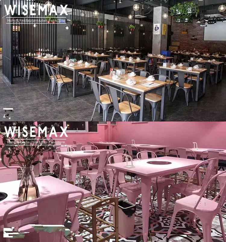 Industrial Style Vintage Metal Dining Chair Rose Gold Metal Chair