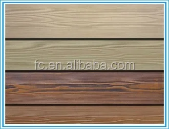 
7.5mm thick Smooth and Wood Grain Fiber Cement Weatherboards plank for residential cladding 