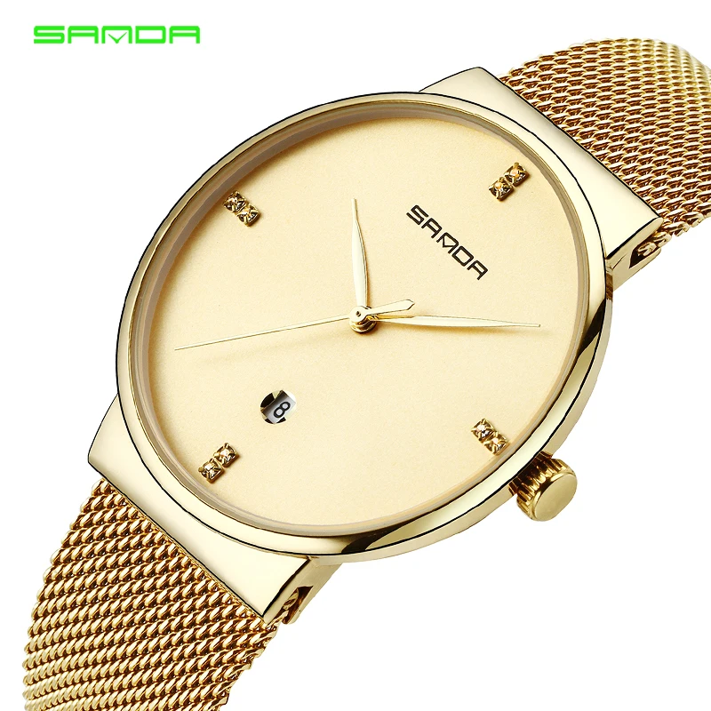 

SANDA 210 Luxury Men's Watch 30m Waterproof Date Clock Male Sports Watches Men Quartz Casual Wrist Watch Gold relogio masculino, N/a