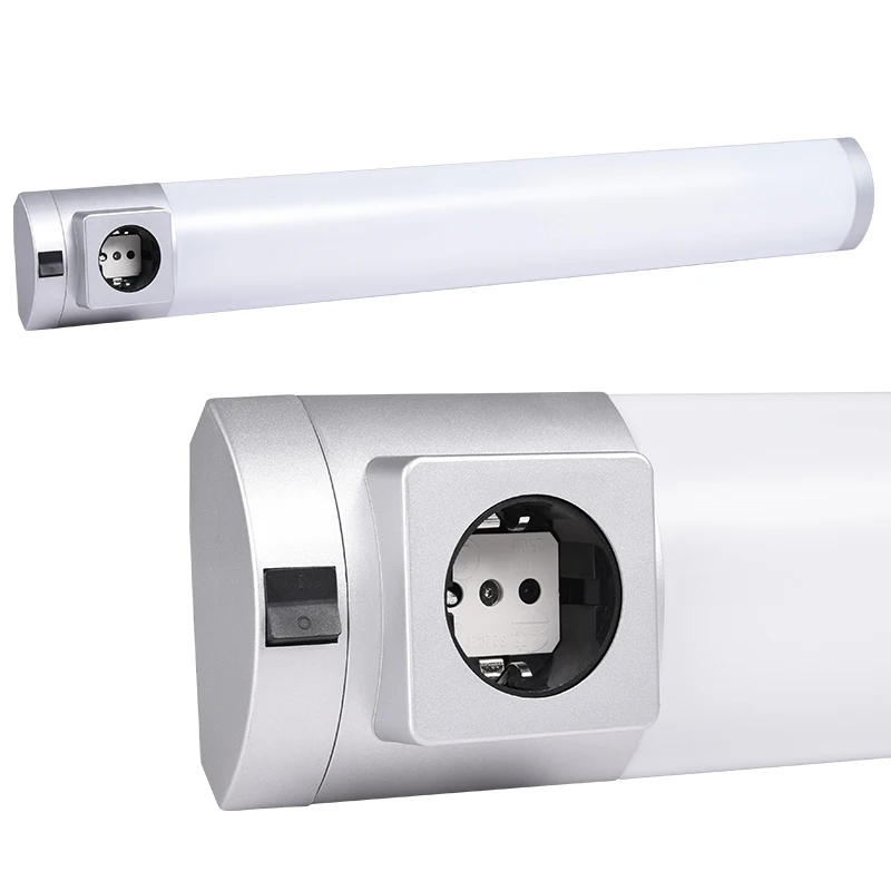 8W LED half-tube shape recessed corner cabinet light led with German socket on-off switch perfect for kitchen cupboard