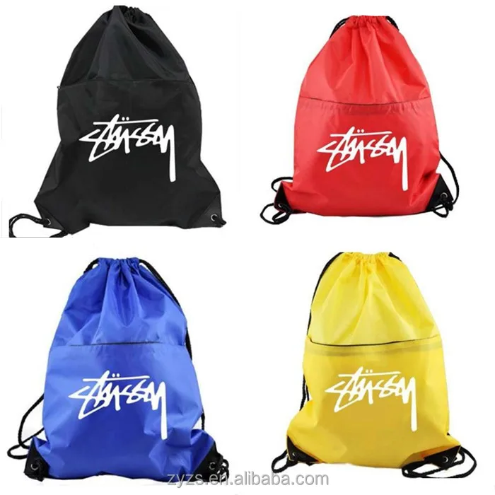 Custom printing various stylles 100% polyester drawstring bag pull string backpack