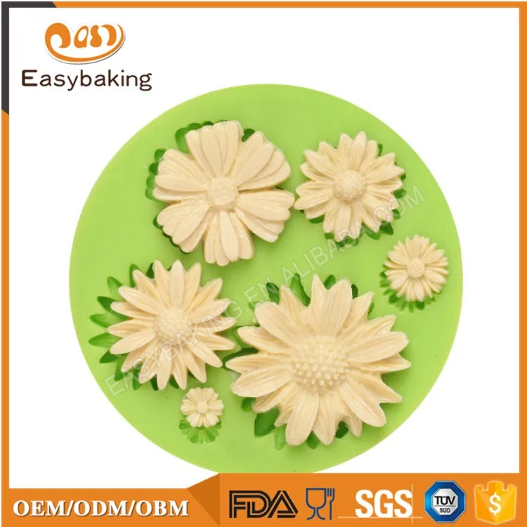 ES-4051 Flower shape silicone wedding & anniversary cake decorating mold