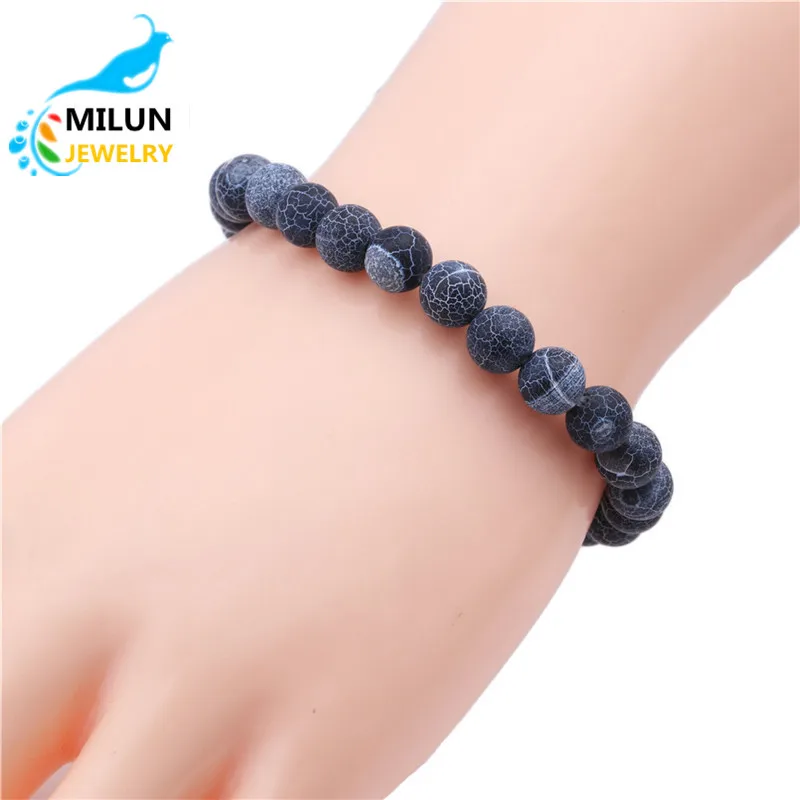 

Wholesale Men new Natural weathering Stone 8mm Bracelet Handmade Beaded Bracelet, Picture