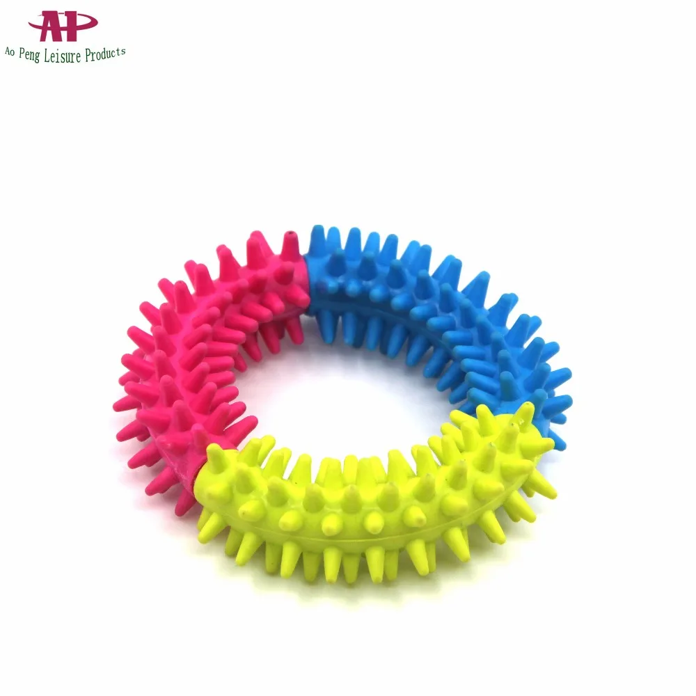 
Cheap Dog Multi Colors Rubber Thorn Ring Pet Toys 