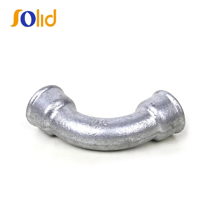 DIN En10242 Standard Galvanized/Black Malleable Iron Pipe Fitting Bend (90 degree female)