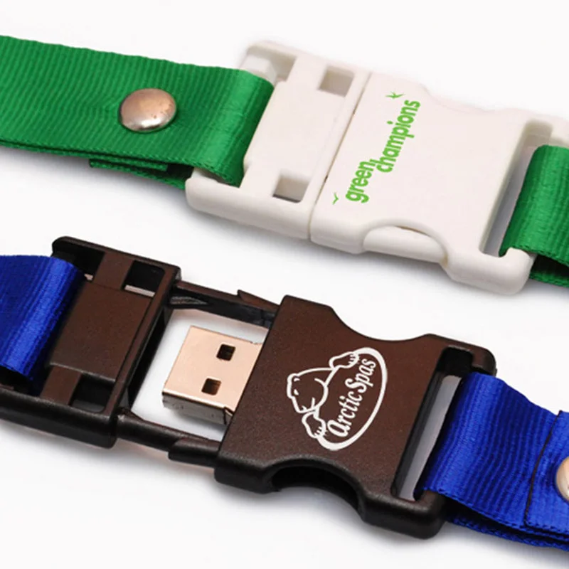 Nylon Lanyard Detachable Buckle Flash Drive 16gb For Promotion Gift