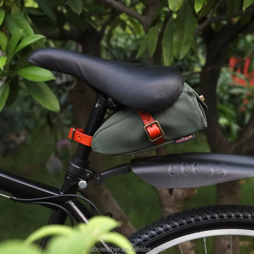 

HiBO Outdoor Canvas leather Small Triangle Seat Bag Bicycle For Travel, Can be customized