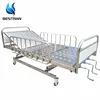 BT-AM116 with Drainage hooks three functions stainless steel luxury manual patient bed used in hospital medical sickbed wheel