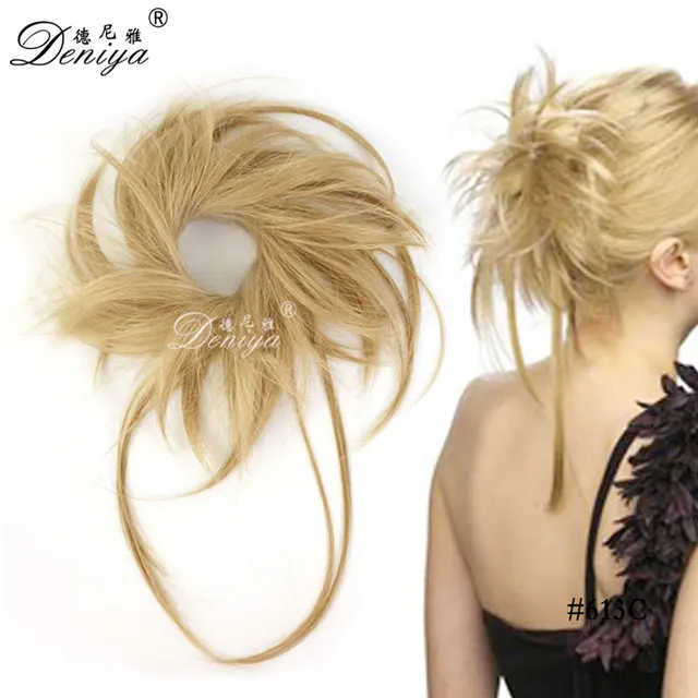 Shag Fake Hair Bun For White Women Wig Chignon Hair Pieces The