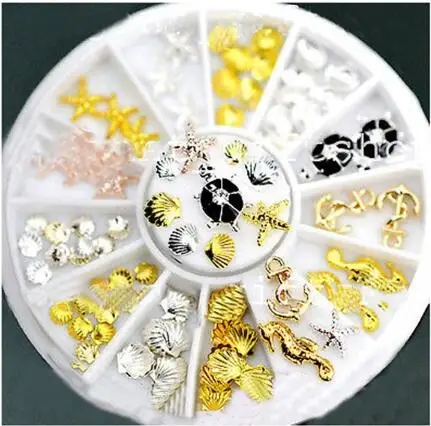 

New Hot 3D Metal Nail Art Tips Nail Sticker Decoration Manicure Wheel