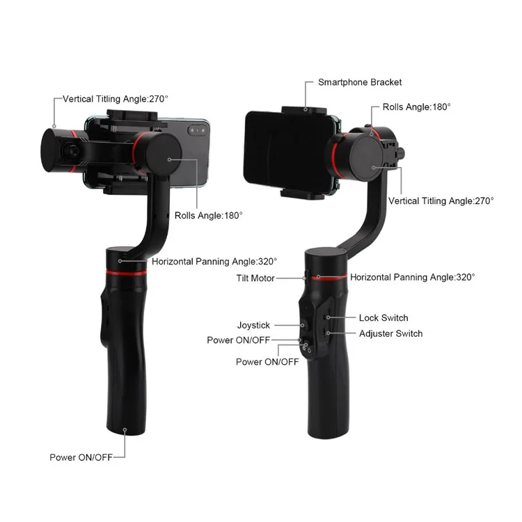 Bluetooth 3axis Handheld Gimbal Stabilizer With 3 Op