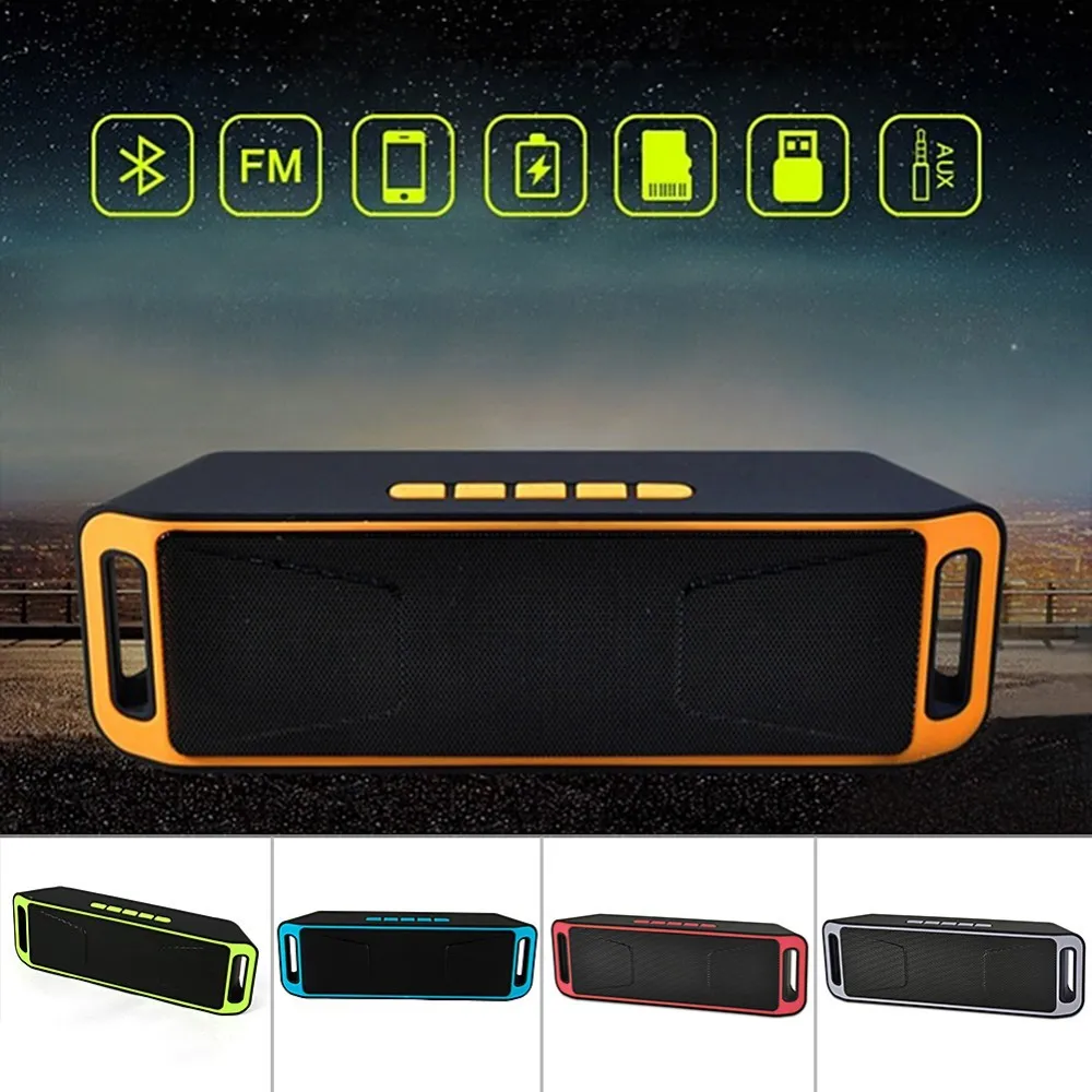 2017 new arrival Stereo Deed Bass Speaker Wireless Portable Bluetooth Speaker With TF Card and FM Radio Factory supply
