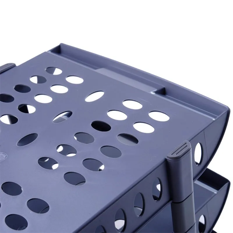 
US-3033 Folding Office File Tray 3 Layers Plastic Letter Organizer Desktop Paper Sorter 