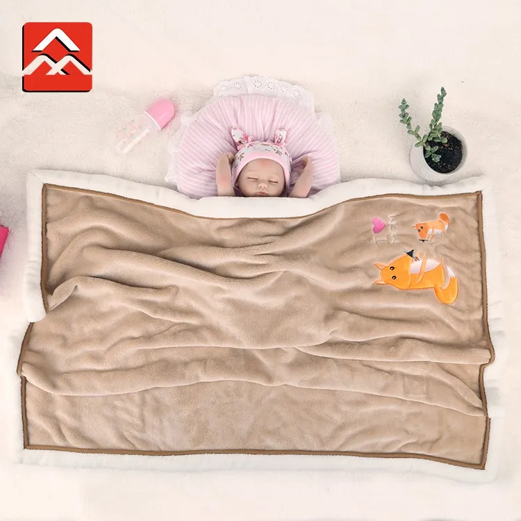 
Print Micro Super Soft Ready Stock Personalized Double Face Polar Reverse Roll Ribbon Sherpa Fabric Fleece Blanket For Baby 