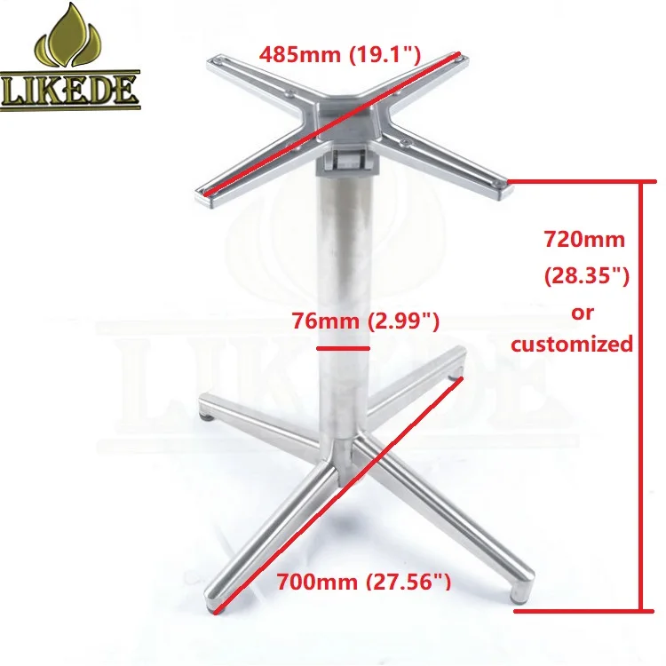 High Quality Detachable 304# Stainless Steel Folding Table Base Hot Sale Brushed Stackable Leg
