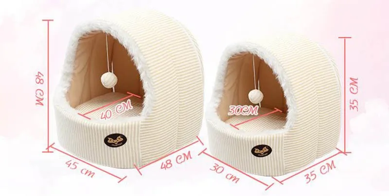 Latest Design Luxury Felt Pet Bed Cat House Bed Cave Collapsible Small Pet Bed