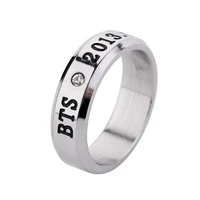 

BTS member high quality Simplify hand jewelry round glossy diamond glittering ring personalized for male trend hiphop ring