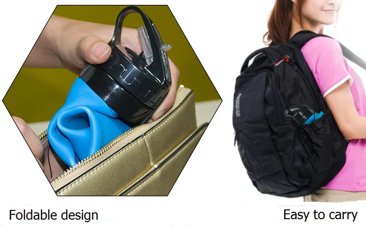 Collapsible Foldable Silicone drink Sport Water Bottle Camping Travel my plastic bicycle bottle