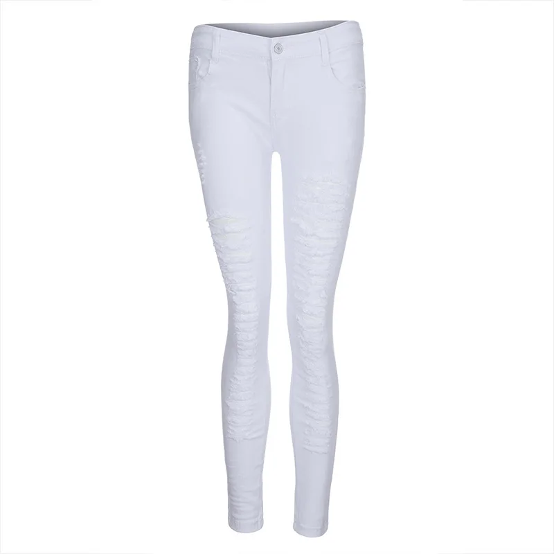Z88176a White Ripped Jean Thick Fabric Jeans Pictures Sexy Woman Jeans ...