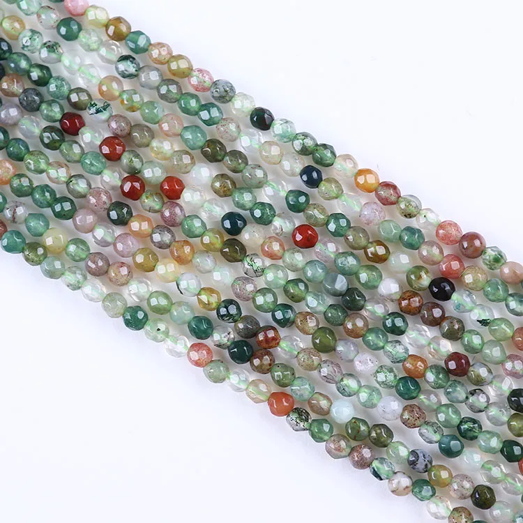 

Wholesale Natural Indian Agate Gemstone Loose Beads For DIY Jewelry Making, Multi-color