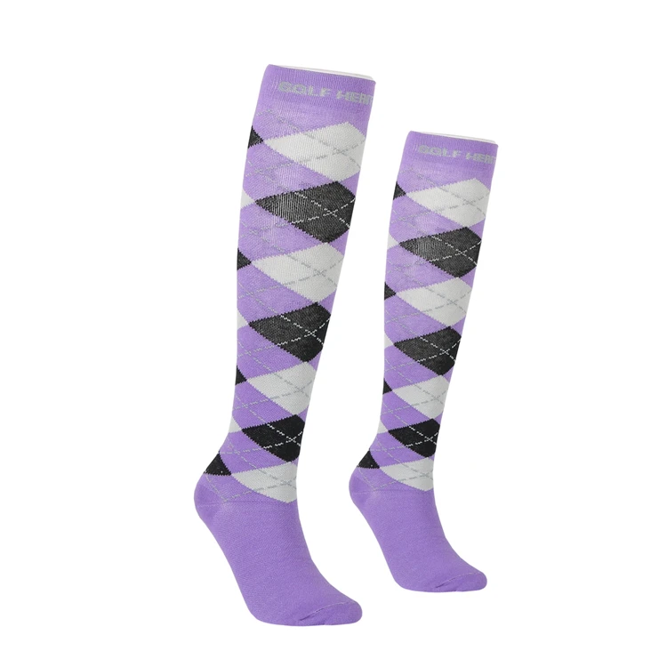 Mens Long Golf Socks Fancyed Horse Riding Sock Argyle Knee High Sport