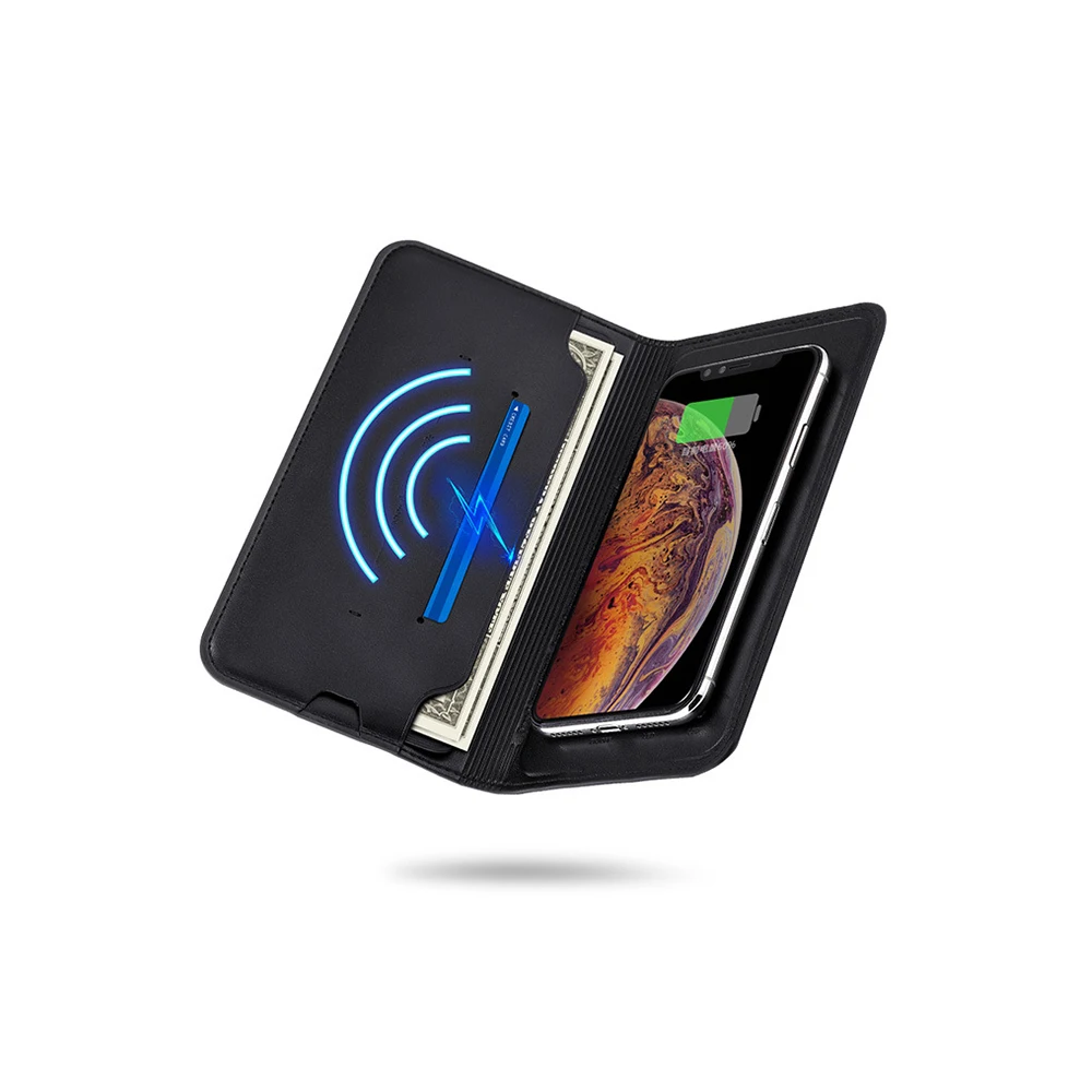 

Portable 8000mAh wireless charger wallet power bank for mobile phone