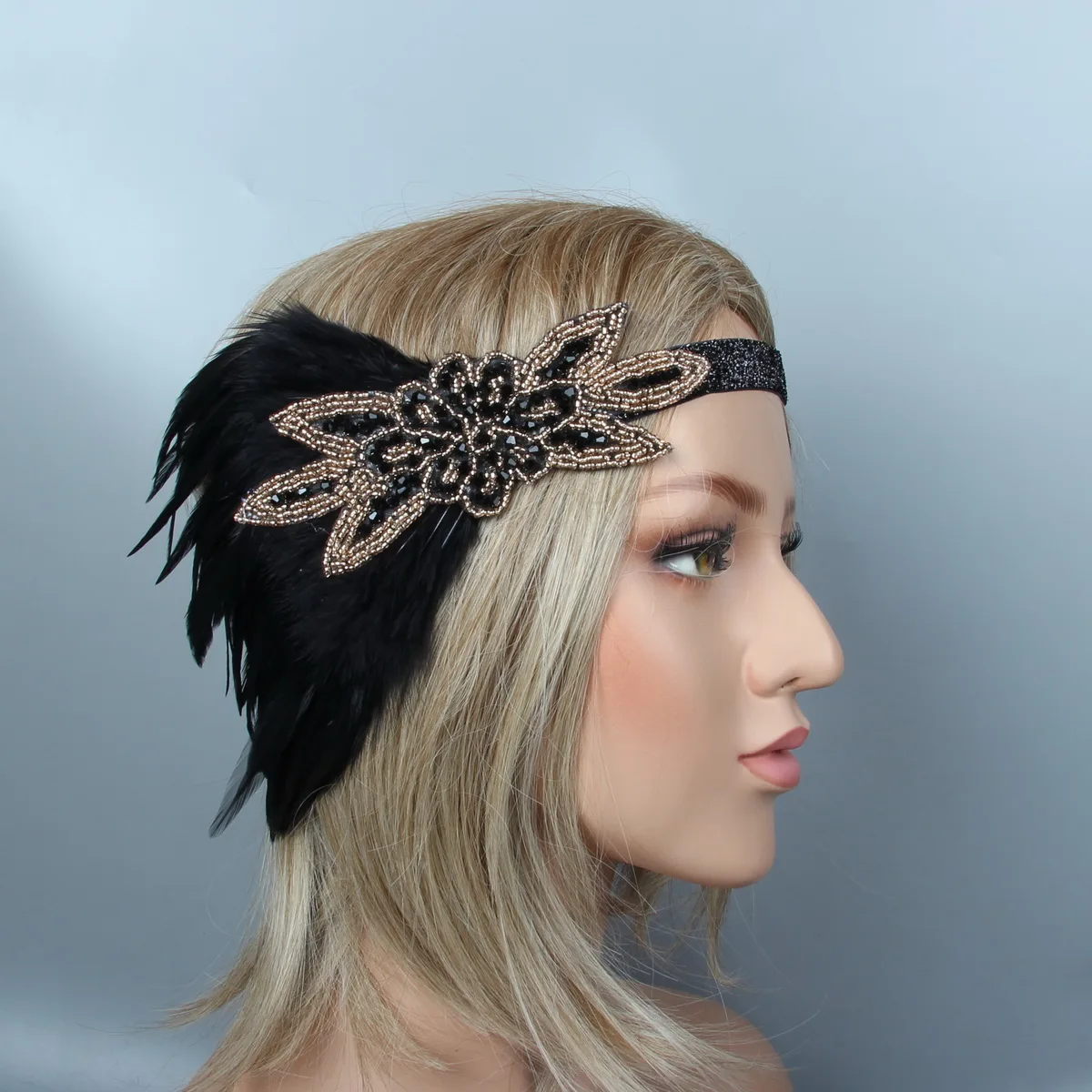 Elegant Gorgeous Black Feather Headbands Bridal Hair Accessories ...