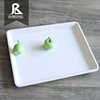 Custom printed design square small melamine white cheap plastic food serving tray for hospital room restaurant wholesale
