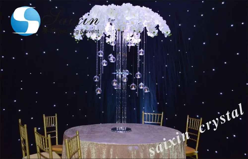 Wholesale Crystal Cheap Tall Glass Flower Vases For Wedding Centerpiece