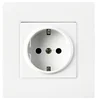 New design Euro type wall socket 1 gang earthed SCHUKO socket outlet PC panel white color