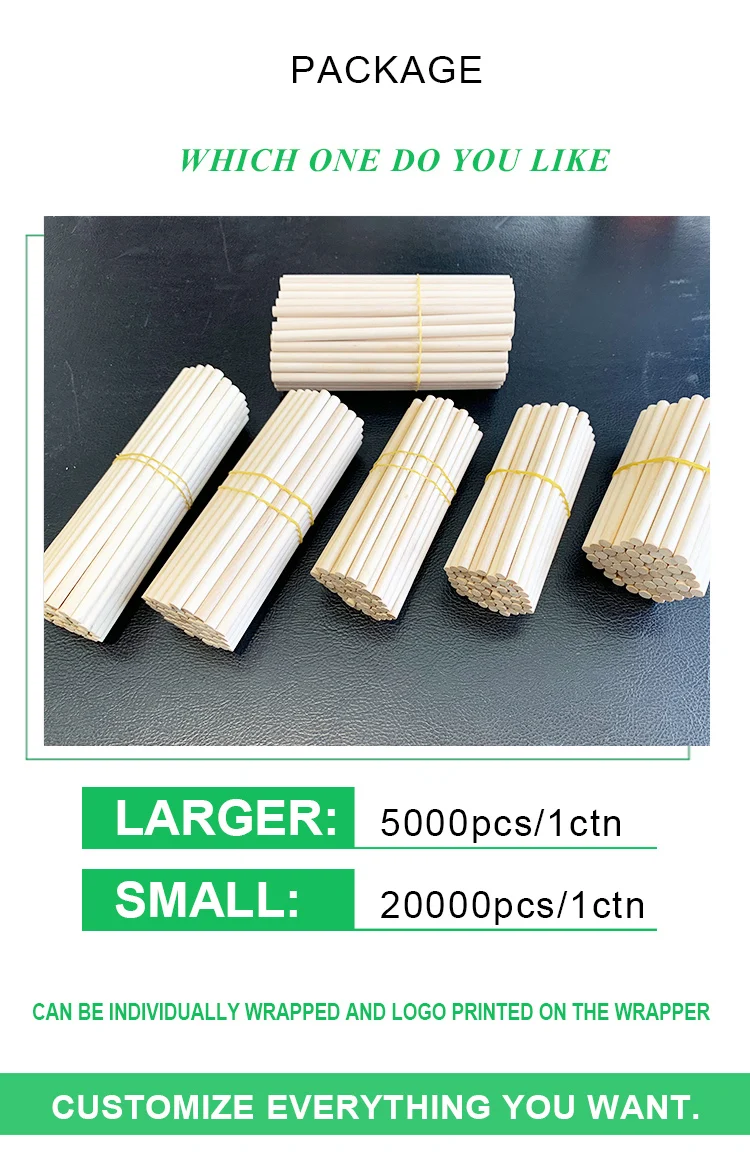 Food Grade White Birch Hot Sale Cheap Custom  Wood Round Bar  Sticks