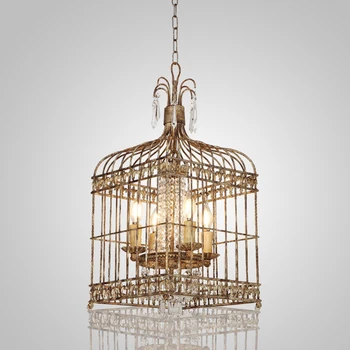 Ul American Vintage Oiseau Cage Pendentif Lampe Pour Lodm Doem à La Maison Dhôtel En Gros Buy Lampe à Suspension à Cage à Oiseaux Vintage