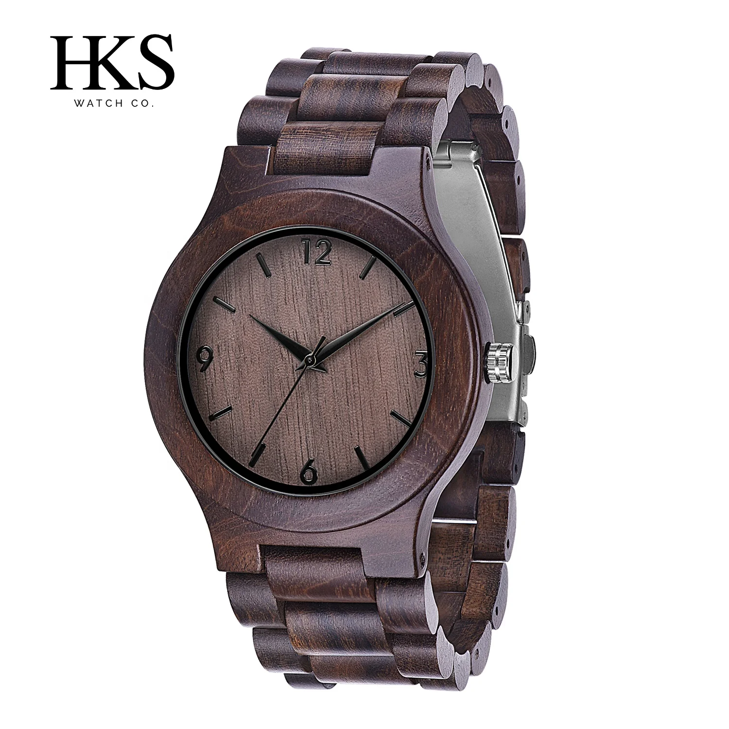 

Real Ebony Wooden Factory Price Mens Custom Wood Watch Private Label Engraving Logo, Customized