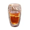 Professional 450ml double wall borosilicate glass cup drinking
