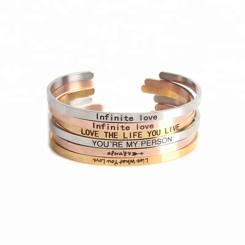 Fashion Message bangle personalized customized bracelets bangle stainless steel bracelets jewelry
