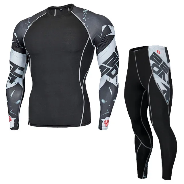 男士运动服套装中国制造批发运动装尼龙氨纶压缩衬衫 oem 动力压缩